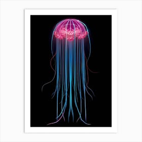 Comb Jellyfish Neon 6 Art Print