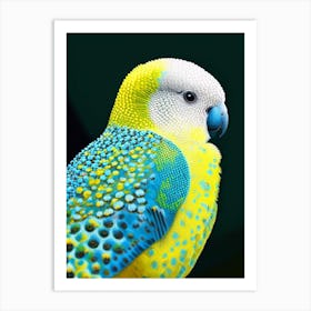 Budgerigar Pointillism Bird Art Print