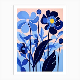 Blue Flower Illustration Iris 3 Art Print