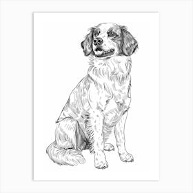Black & White Dog Line Drawing 1 Art Print