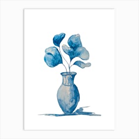 Blue Vase and Flowers Art Print