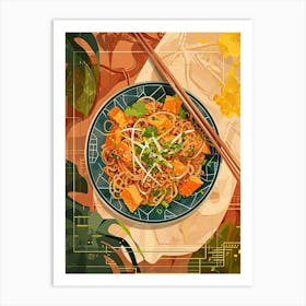 Art Deco Inspired Pad Thai Art Print