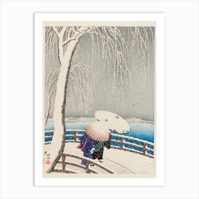 Snow At Yanagibashi, Ohara Koson Art Print