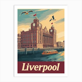 Aihrgdesign A Vintage Travel Poster Of Liverpool Featuring Th Be556fa5 3d67 46d2 9a5d 636d2052a35f 0 Art Print