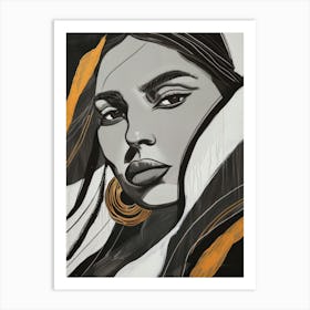 Black And White Woman Art Print