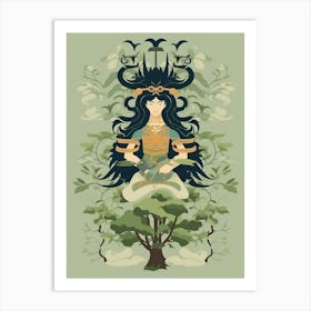 Japanese Fjin Wind God Illustration 11 Art Print