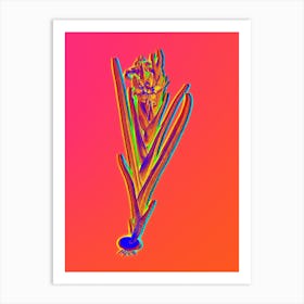 Neon Ferraria Botanical in Hot Pink and Electric Blue n.0508 Art Print