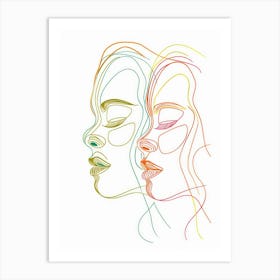 Simplicity Lines Woman Abstract Portraits 2 Art Print