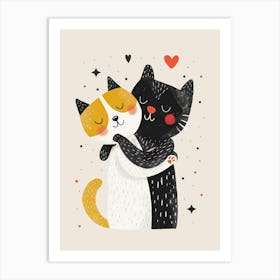 Cute Cats Hugging Art Print