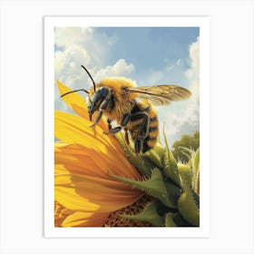Leafcutter Bee Realism Illustration 9 Art Print