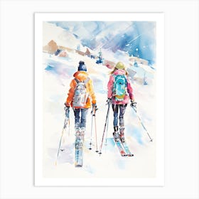 Telluride Ski Resort   Colorado Usa, Ski Resort Illustration 3 Art Print