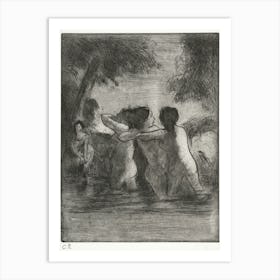 Four Bathers (1895), Camille Pissarro Art Print