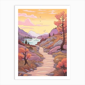 Long Range Traverse Canada 3 Hike Illustration Art Print