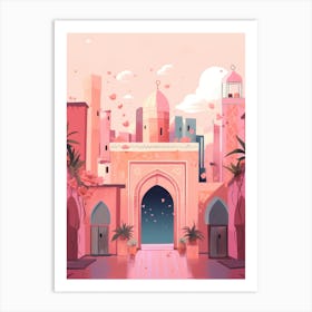 Pink Arabic City Art Print