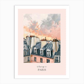 Mornings In Paris Rooftops Morning Skyline 3 Art Print