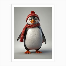 Christmas Penguin Art Print