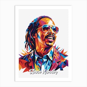 Stevie Wonder 01 Portrait Music Icon WPAP Pop Art Style Art Print