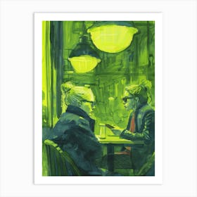 Two Women At A Cafe Art Print