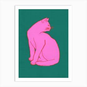 Pink Cat 2 Art Print
