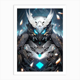 Futuristic Owl Suit Art Print