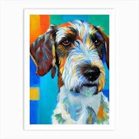 German Wirehaired Pointer Fauvist Style Dog Art Print
