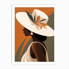 Woman In White Hat 3 Art Print