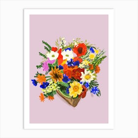 Colourful Bouquet Of Flowers Art Print