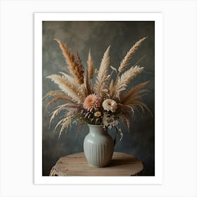 Dry Grasses In A Vase Art Print