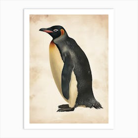 Adlie Penguin Isabela Island Vintage Botanical Painting 1 Art Print