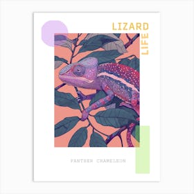 Panther Chameleon Abstract Modern Illustration 3 Poster Art Print