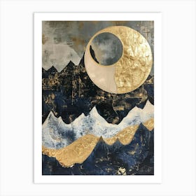 Moon And Mountains 3 Art Print