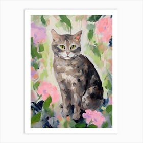 A American Shorthair Cat Painting, Impressionist Painting 1 Art Print