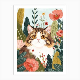 Scottish Fold Cat Storybook Illustration 3 Art Print