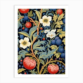 Berries And Flowers 1 Art Print