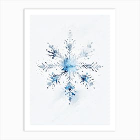 Intricate, Snowflakes, Minimalist Watercolour 1 Art Print