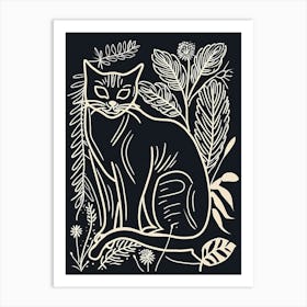 Korat Cat Minimalist Illustration 1 Art Print