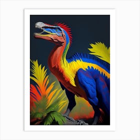 Eotyrannus Primary Colours Dinosaur Art Print