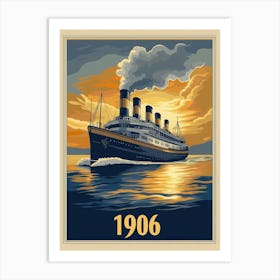 Aihrgdesign A Vintage Travel Poster Of A Luxury Steamship Sai C65b5b3d 8eca 47d8 Ab1d 6886385448a9 3 Art Print