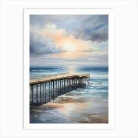 Sunset At The Pier Art Print