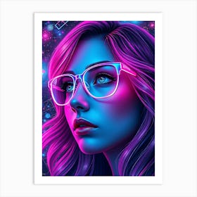 Psychedelic Girl Portrait Art Print