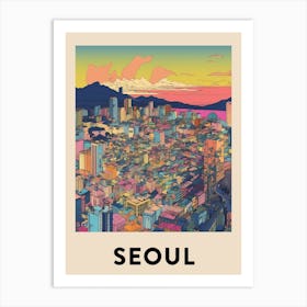Seoul 7 Vintage Travel Poster Art Print