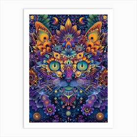 Psychedelic Cat 14 Art Print