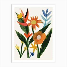 Painted Florals Heliconia 1 Art Print