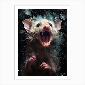 Liquid Otherworldly Hissing Possum  Cuddly Arrogant 1 Art Print