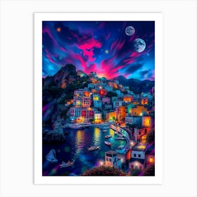 Night On The Cinque Terre Art Print