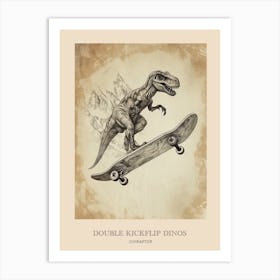 Oviraptor Vintage Dinosaur Poster 1 Art Print
