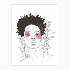 Girl With Pink Eyes 1 Art Print