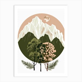 Mountains And Trees Art Print