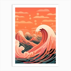 Waves Abstract Geometric Illustration 13 Art Print
