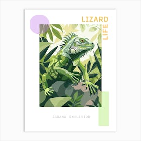 Green Iguana Modern Illustration 6 Poster Art Print